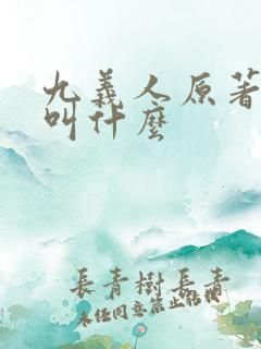 九义人原著小说叫什么