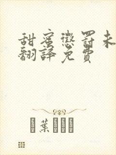 甜蜜惩罚未增删翻译免费