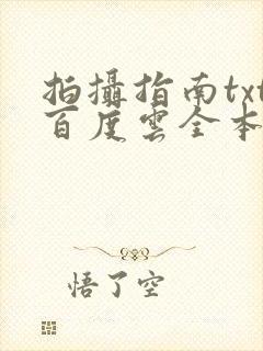 拍摄指南txt百度云全本