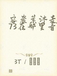 容岩叶沐走着做73在哪里看