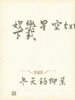 娱乐星空txt下载