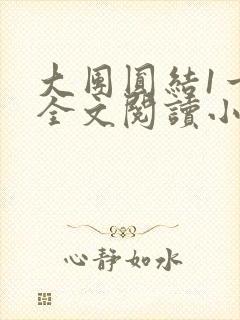 大团圆结1一6全文阅读小说