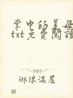 掌中的美母版主txt免费阅读