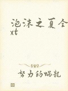 泡沫之夏全集txt