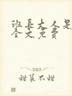 班长大人是S货全文免费