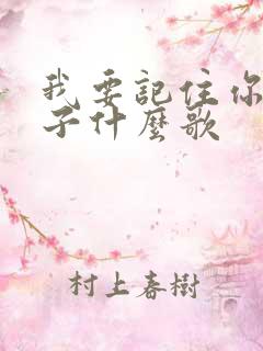 我要记住你的样子什么歌