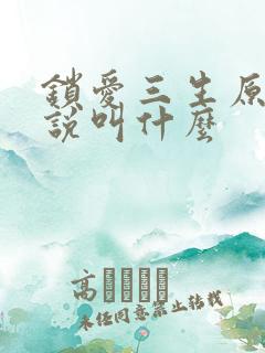 锁爱三生原著小说叫什么