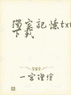 独家记忆txt下载