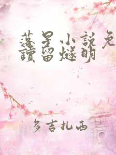 落星小说免费阅读留燧明