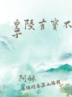 皇陵有宝不予贼子