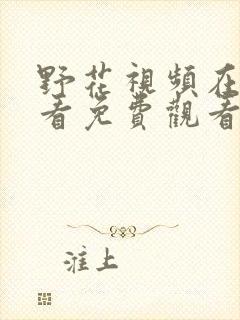 野花视频在线观看免费观看最新章节