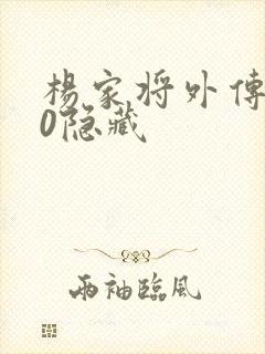 杨家将外传2.0隐藏