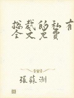 总裁的私有宝贝全文免费