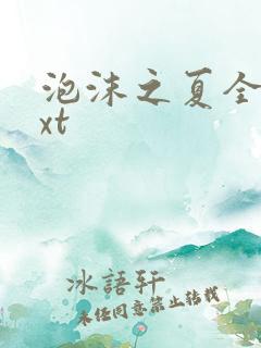 泡沫之夏全集txt