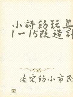 小诗的玩具日记1一15改造计划
