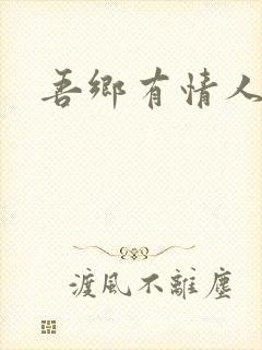 吾乡有情人小说