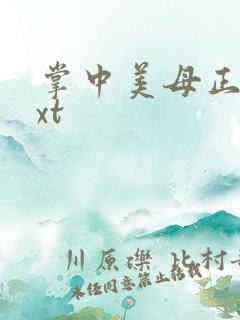 掌中美母正版txt