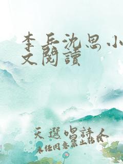 李兵沈思小说全文阅读