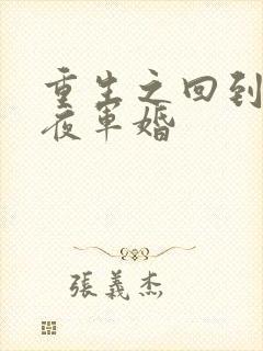 重生之回到新婚夜军婚