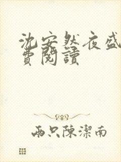 沈安然夜盛霆免费阅读