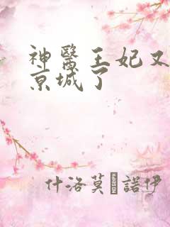 神医王妃又轰动京城了