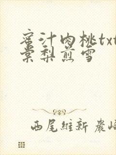 蜜汁肉桃txt棠梨煎雪