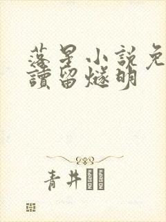 落星小说免费阅读留燧明