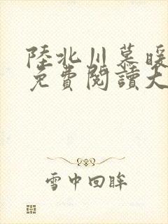 陆北川慕暖全文免费阅读大结局