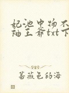 妃池中物不嫁断袖王爷txt下载
