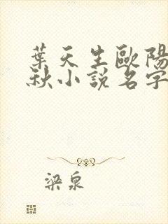 叶天生欧阳欣忆秋小说名字