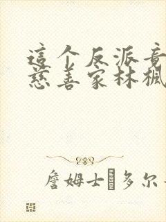 这个反派竟然是慈善家林枫