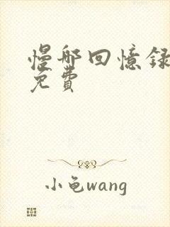 慢哪回忆录全文免费