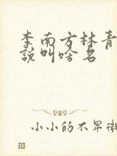 李南方林青青小说叫啥名