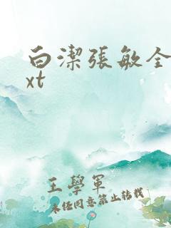 白洁张敏全集txt