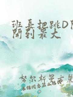 班长把跳D开关开到最大