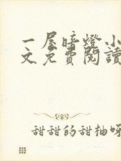 一屋暗灯小说全文免费阅读