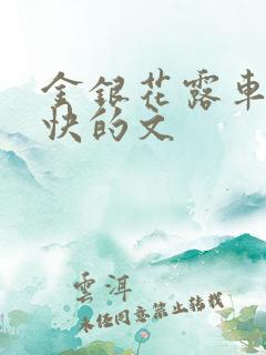 金银花露车速最快的文