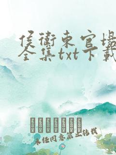 侯卫东官场笔记全集txt下载