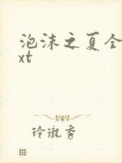 泡沫之夏全集txt