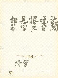 相见恨晚沈浩秦菲雪免费阅读