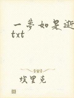 一梦如是逝水长txt
