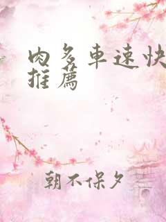 肉多车速快的书推荐