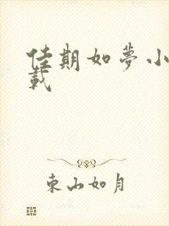 佳期如梦小说下载