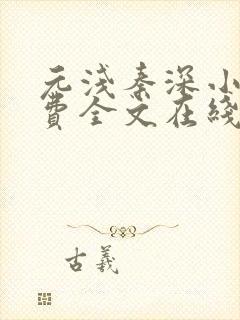 元浅秦深小说免费全文在线