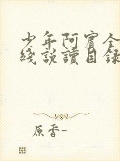 少年阿宾全文在线说读目录