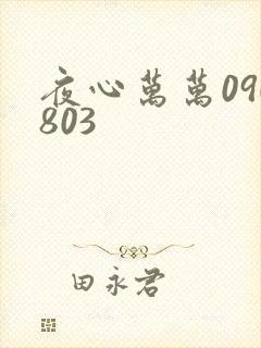 夜心万万090803