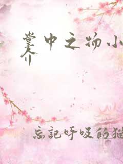 掌中之物小说简介