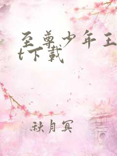 至尊少年王txt下载