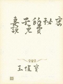 妻子的秘密 小说 免费