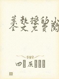 叶教授的小黏糖全文免费阅读